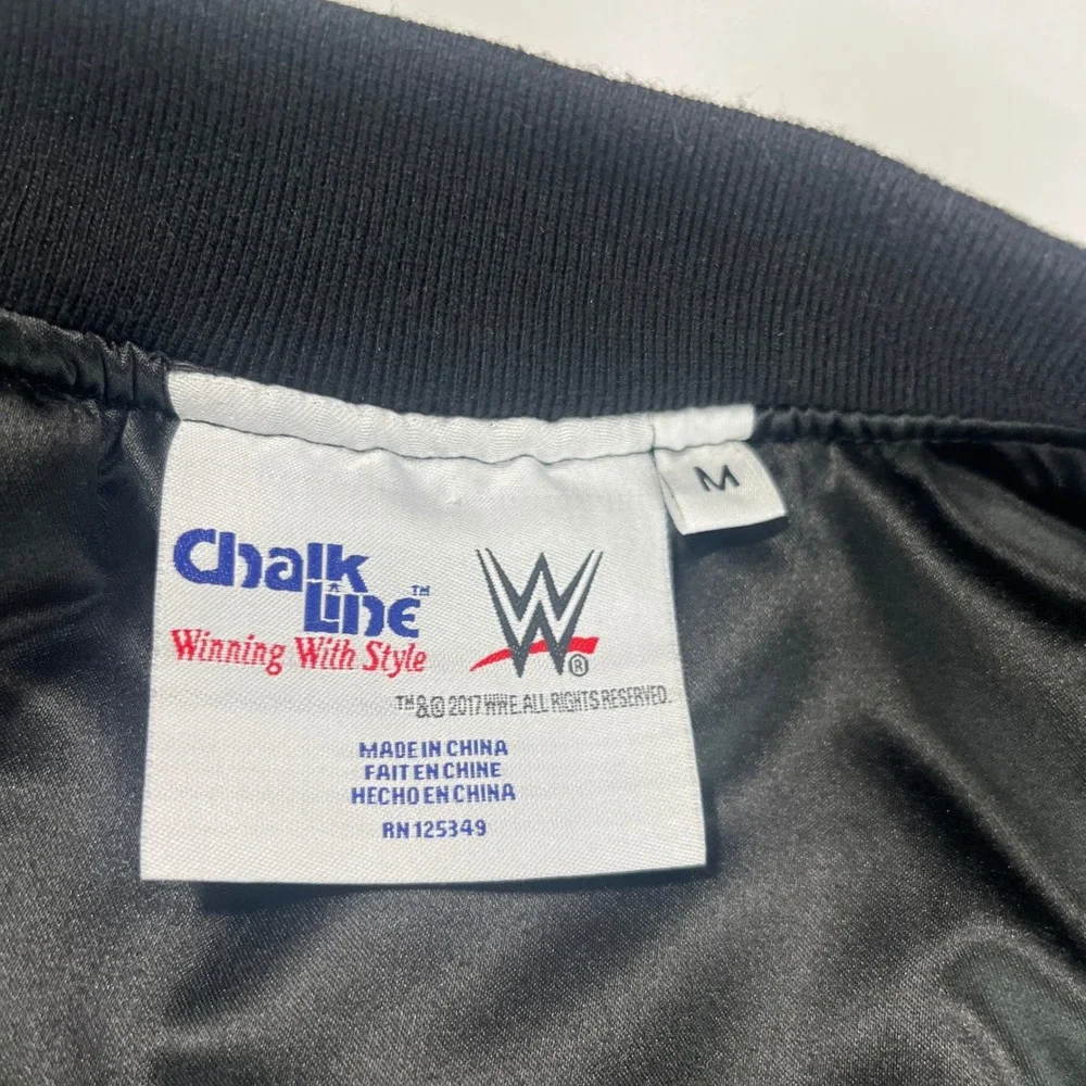 Chalk Line WWE WWF NWO New World Order Satin Bomber Jacket Mens M Black Red 2017